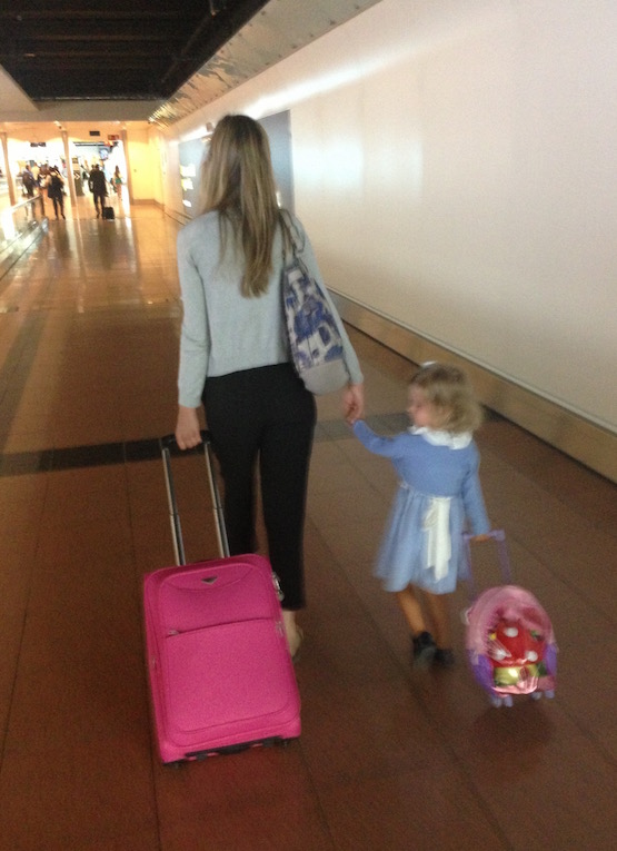 Mom child airport
